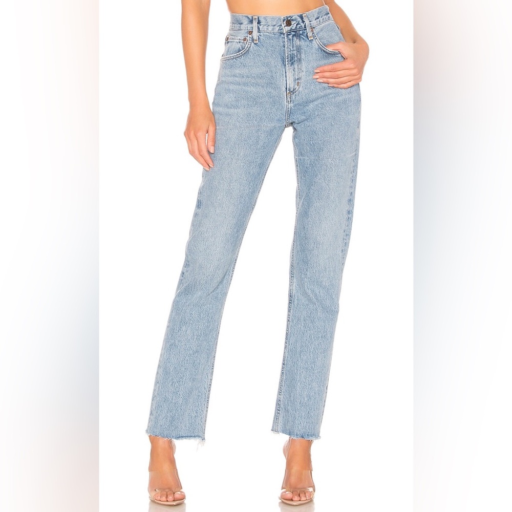 AGOLDE Cherie High Rise Straight Jeans in Merit